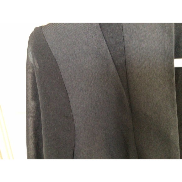 Forever 21 Jacket SzS Black Button Sheer Sleeves Long V Neck Pre-Owned - Picture 8 of 10